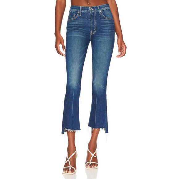 Mother Superior The Insider Crop Step Fray Jeans in Bad Reputation Size 24 - Picture 1 of 10